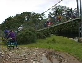 The unusual footbridge that leads to the climb from Dundonnell